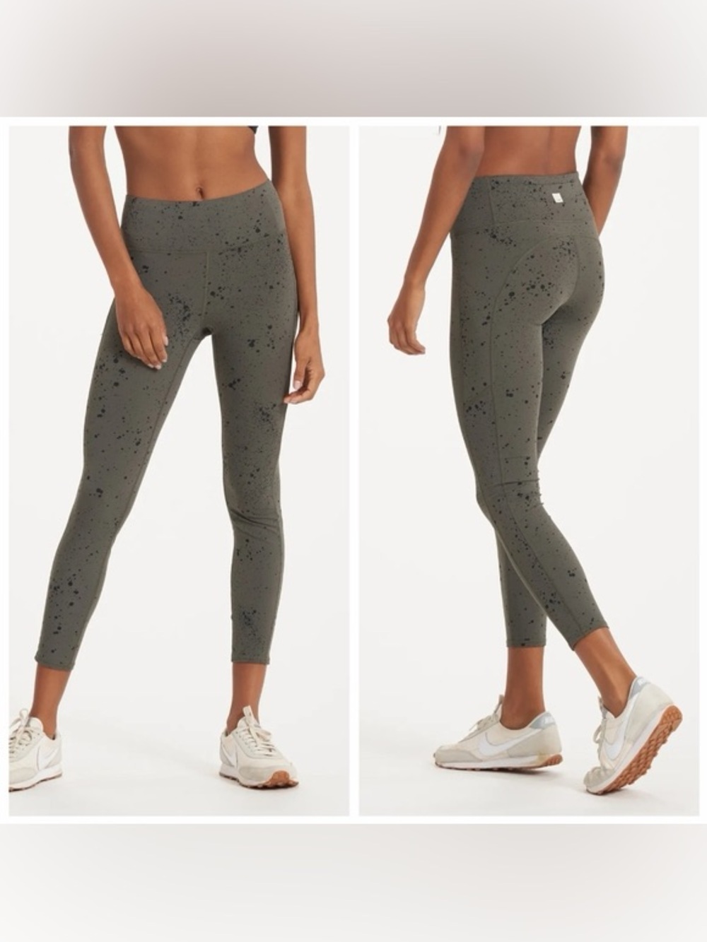 Vuori Stride Leggings Oregano Splatter High Rise Yoga Pants Size Large L 27”
